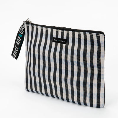 Large Pouch - Black/White Stripe