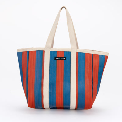 Large Shopper Bag - Navy/Orange