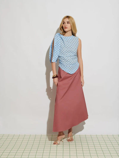 Farah Polka Dot Top - Baby Blue
