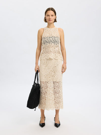 Alima Crochet Top - Sandshell