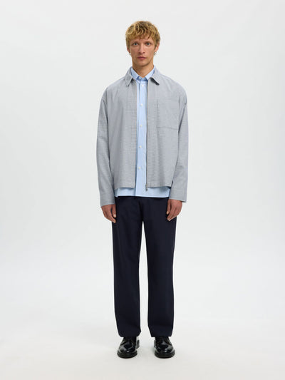 Relax David Mix Zip Overshirt - Blue Mirage Poppytooth