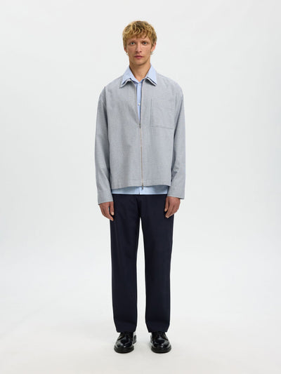 Relax David Mix Zip Overshirt - Blue Mirage Poppytooth