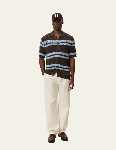 Gianni SS Knitted Polo Shirt - Turkish Coffee Brown
