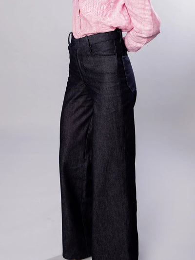 'NO MORE NOBODY' - Katerina Denim Trousers Organic Cotton - Dark Navy Denim