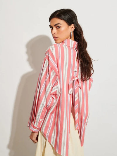Scout Stripe Shirt - Burnt Red