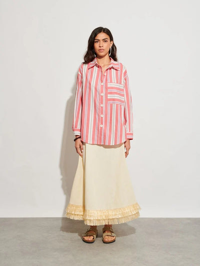 Scout Stripe Shirt - Burnt Red
