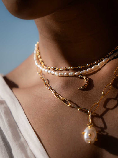 Callie Textured Necklace - Gold Plating