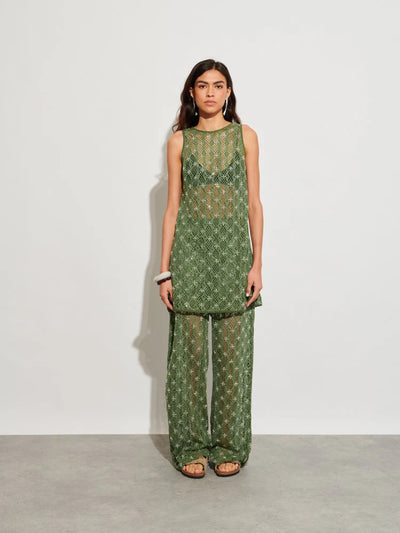 Zuma Embellished Mini Dress - Khaki Green