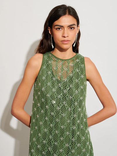 Zuma Embellished Mini Dress - Khaki Green