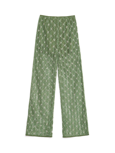 Zuma Embellished Trousers - Khaki Green