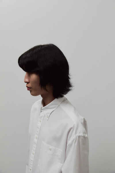 Long Sleeve Baggy Oxford Shirt - White