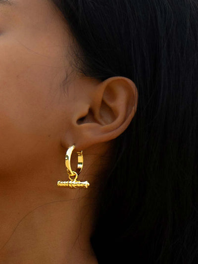 Margot T - Bar Hoops - Gold Plating
