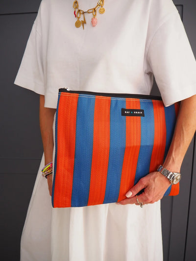 Large Pouch - Navy/Orange