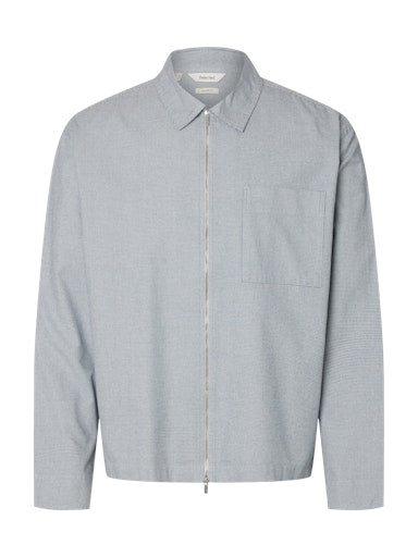 Relax David Mix Zip Overshirt - Blue Mirage Poppytooth