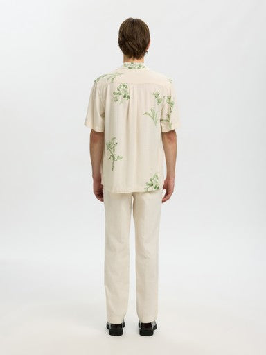 Reg Terry AOP SS Shirt - Egret/Aspen Green