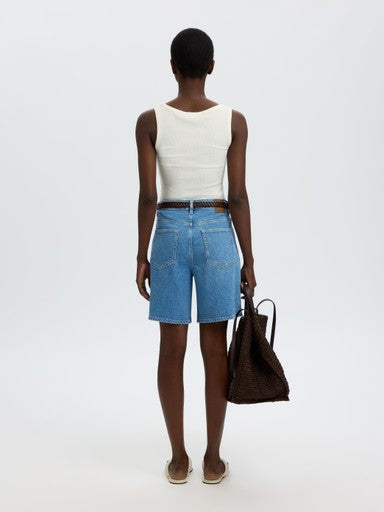 Wide Merle-Kori Denim Shorts - Light Blue Denim