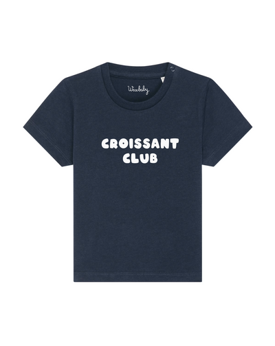 Croissant Club Organic Cotton T-Shirt - Navy/White Lettering