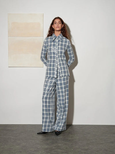 Maya Sequin Trousers - Cloud Blue