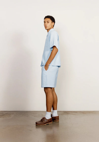 Seesucker Box Fit Shorts - Blue