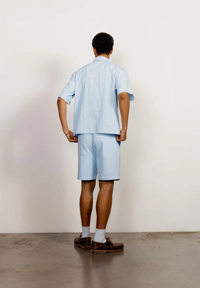 Seesucker Box Fit Shorts - Blue