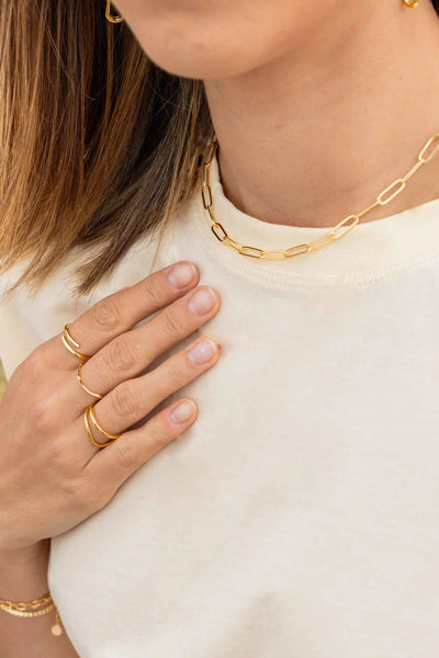 Alice Paperclip Necklace - Gold Plating