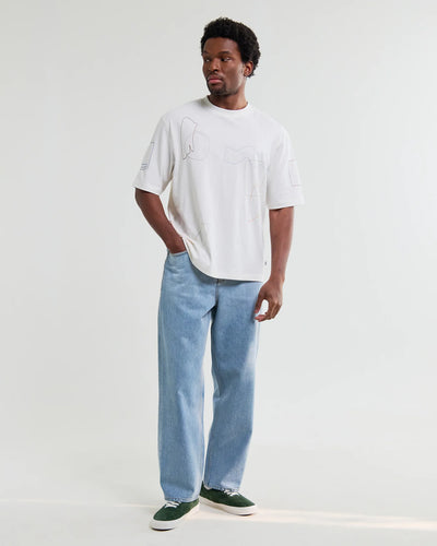 Milton Tee Cotton Shapes Embroidered - Ecru