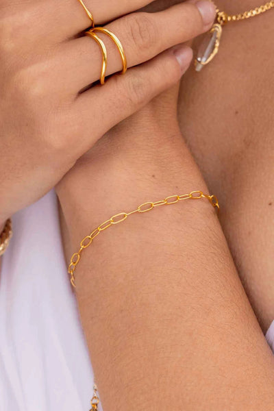 Laura Mini Oval Bracelet - Gold Plating