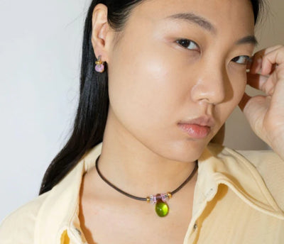 Buoy Earrings - Silver/Pink