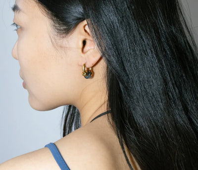 Buoy Earrings - Gold/Dark Blue
