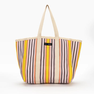 Large Shopper Bag - Pale Pink/Yellow/Black