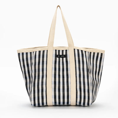 Large Shopper Bag - Black/White Stripe