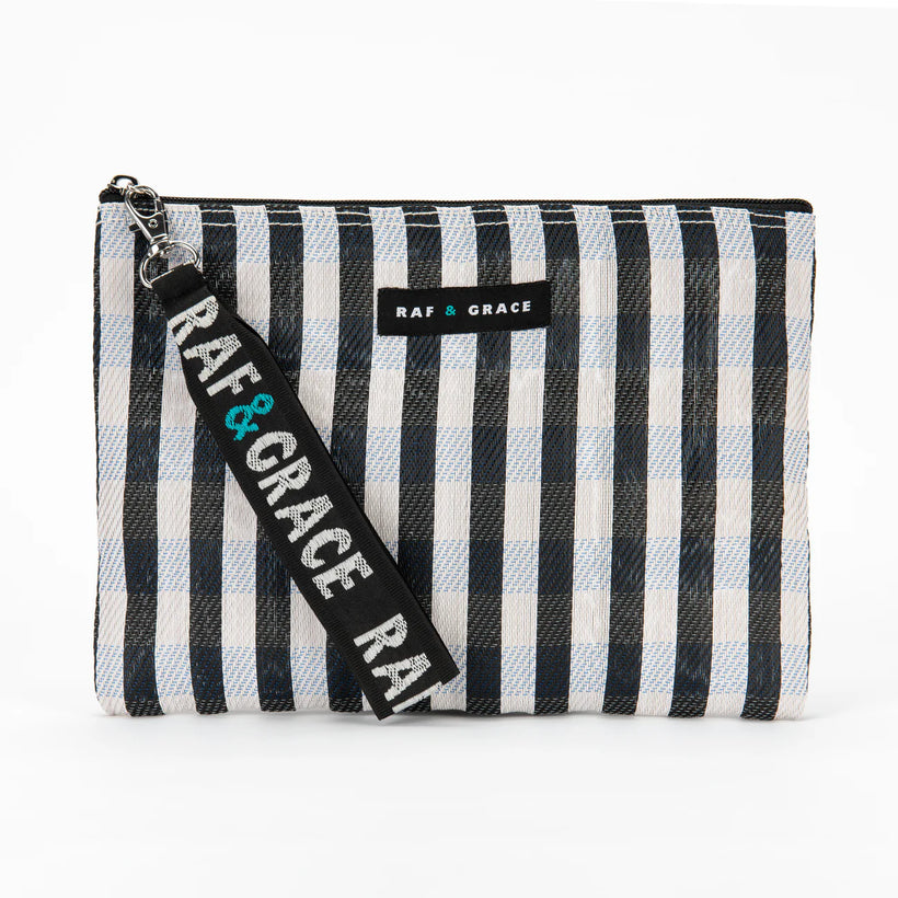 Small Pouch - Black/White Stripe