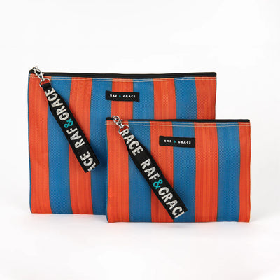 Small Pouch - Navy/Orange