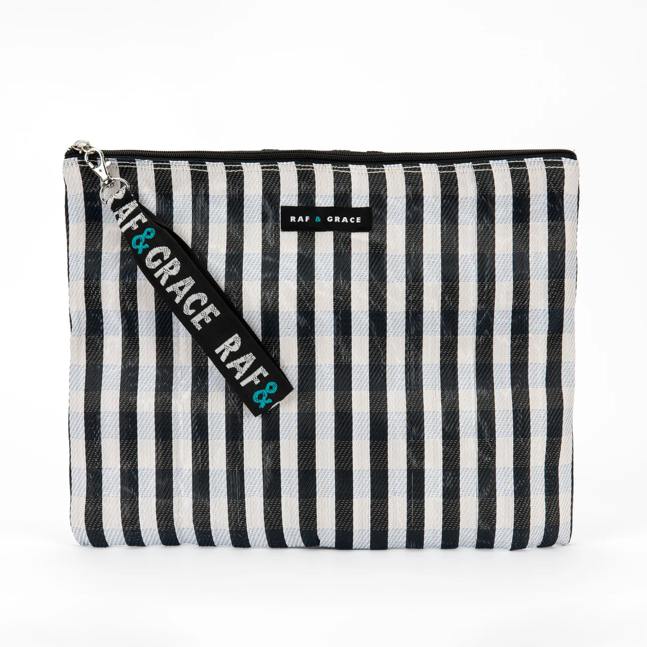 Large Pouch - Black/White Stripe