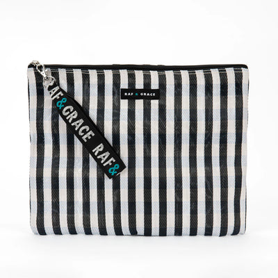 Large Pouch - Black/White Stripe