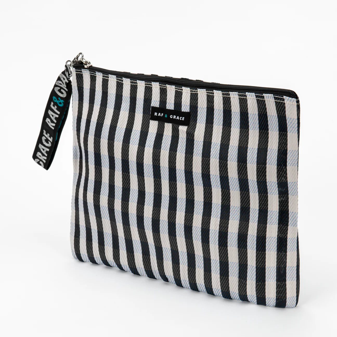 Large Pouch - Black/White Stripe
