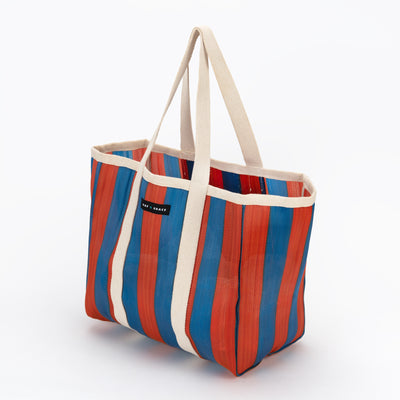Large Shopper Bag - Navy/Orange
