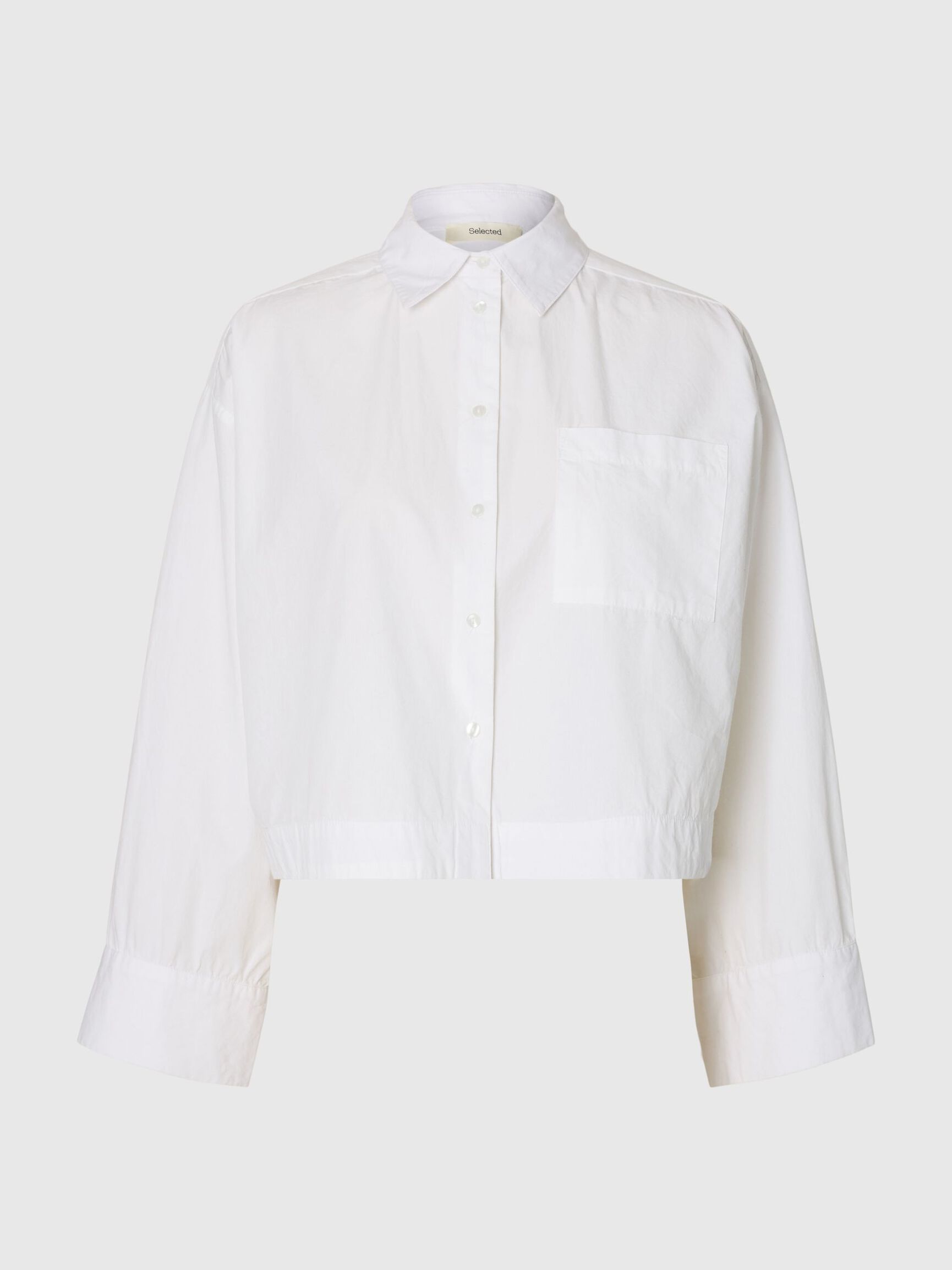 Astha Cropped Boxy Shirt - Bright White