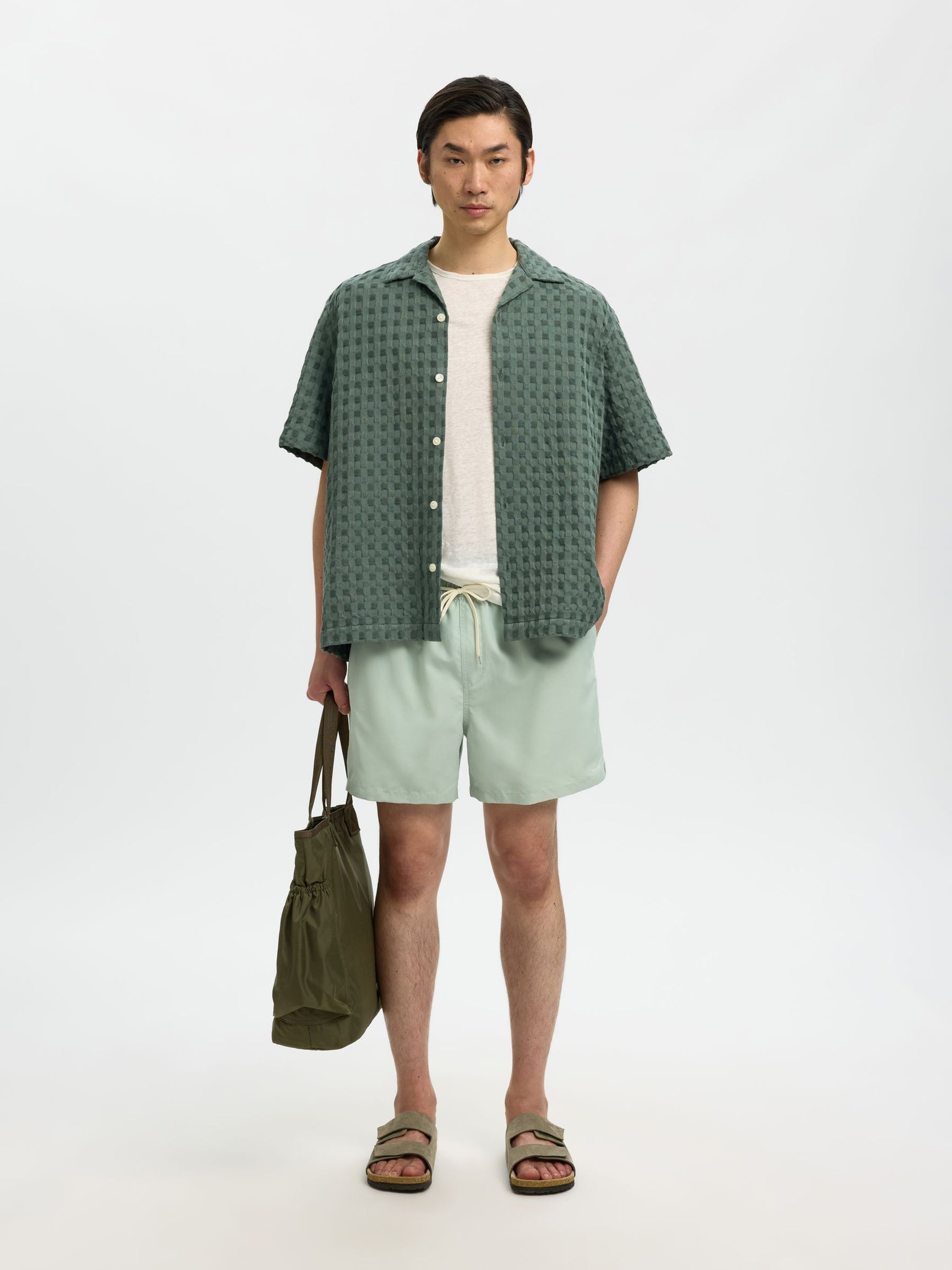 Relax Monty Texture SS Shirt - Balsam Green Texture