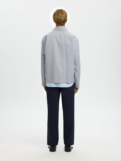 Relax David Mix Zip Overshirt -  Blue Mirage Poppytooth