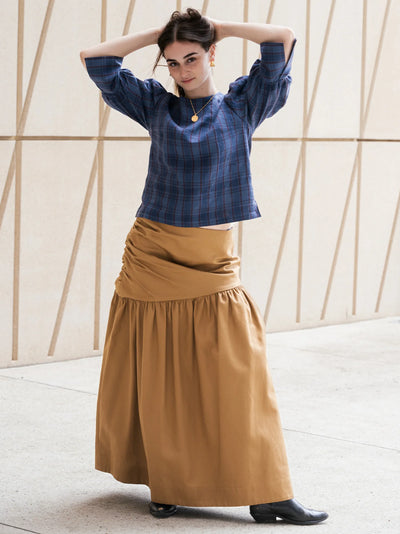 'NO MORE NOBODY' Iwona Blouse - Navy Check