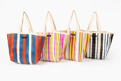 Large Shopper Bag - Navy/Orange