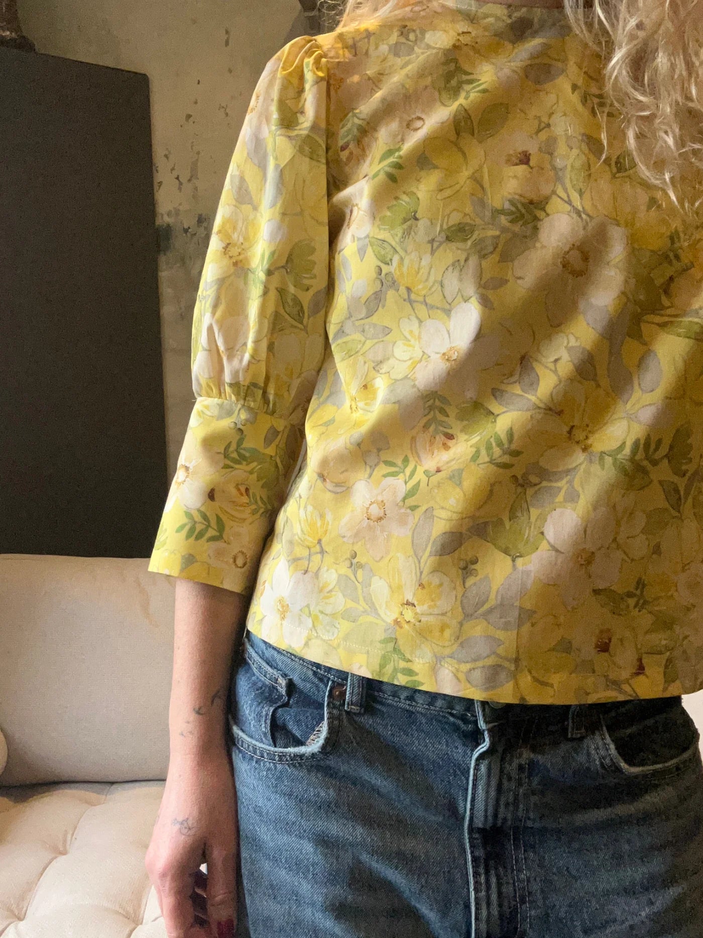 'NO MORE NOBODY' Iwona Blouse - Yellow Floral