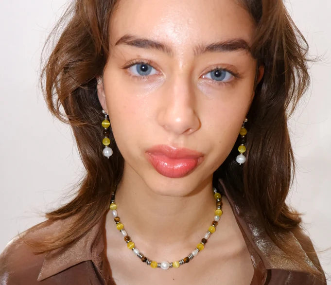 Cosmos Earrings - Citrine