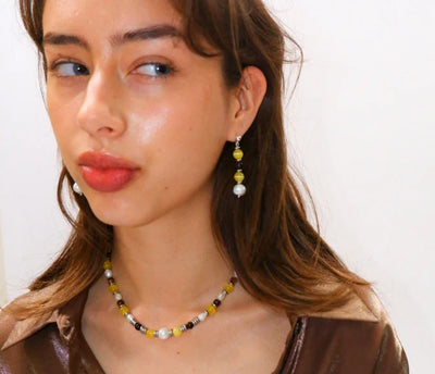 Cosmos Earrings - Citrine