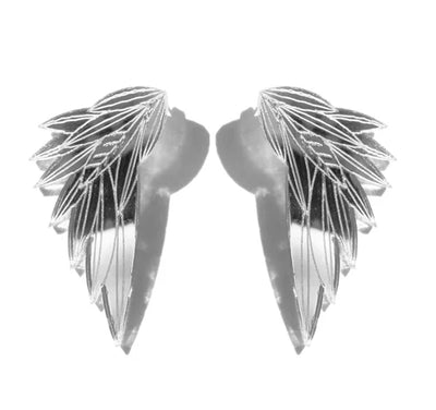 Wing Earrings (Large) - Silver