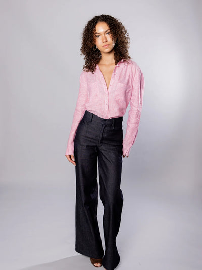 'NO MORE NOBODY' - Katerina Denim Trousers Organic Cotton - Dark Navy Denim