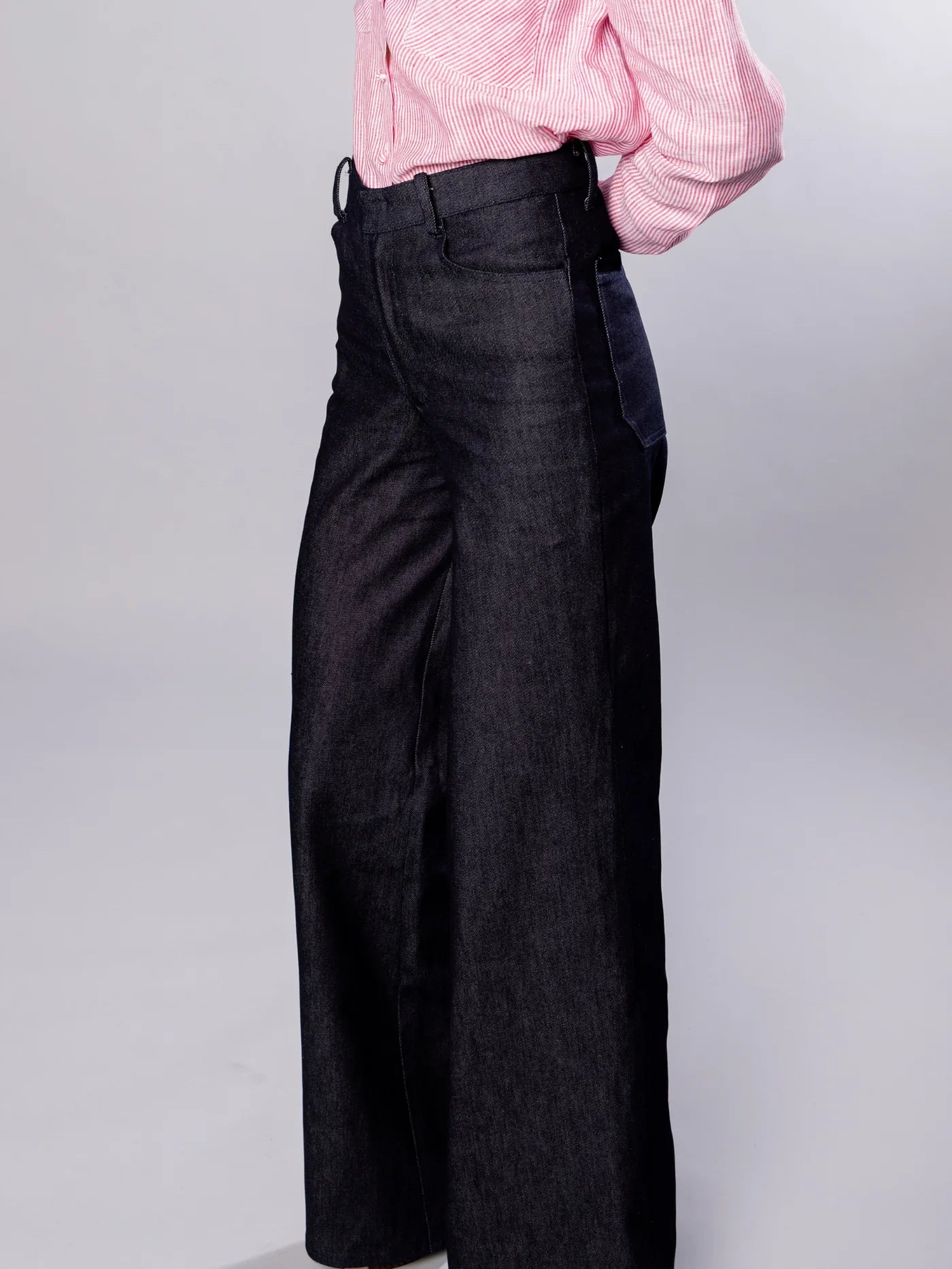 'NO MORE NOBODY' - Katerina Denim Trousers Organic Cotton - Dark Navy Denim