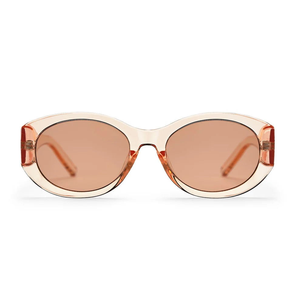 Cleo Unisex Sunglasses - Peach Lens/ Peach Clear Frame