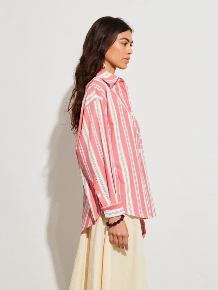 Scout Stripe Shirt - Burnt Red